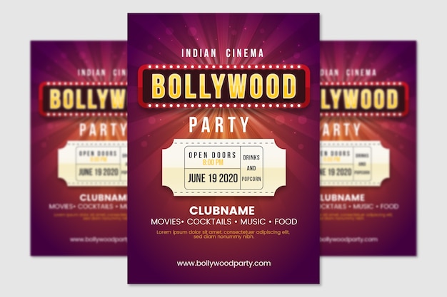 Bollywood party poster template