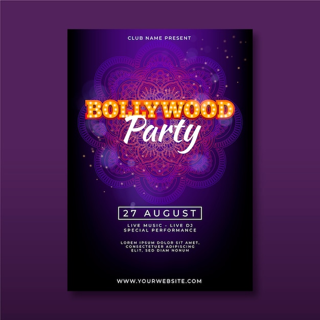 Bollywood party poster template