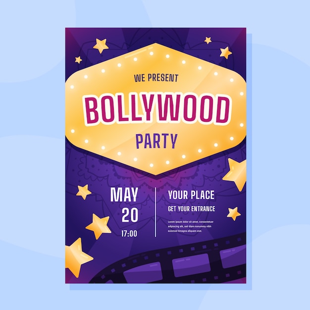 Bollywood party poster template