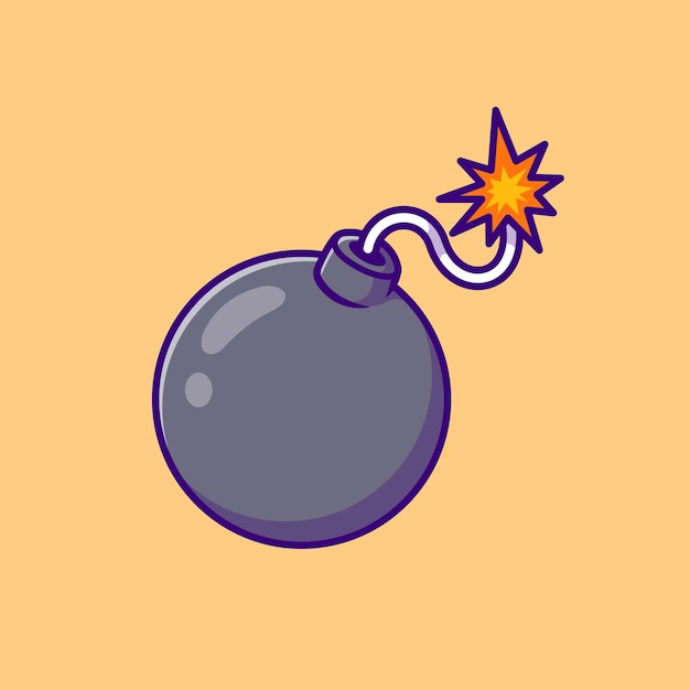 Bomb Floating Cartoon Vector Icon Illustration. Object Holiday Icon Concept Isolated Flat