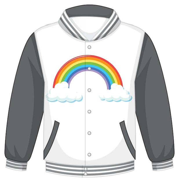 Free Vector a bomber jacket with grey sleeves on white background