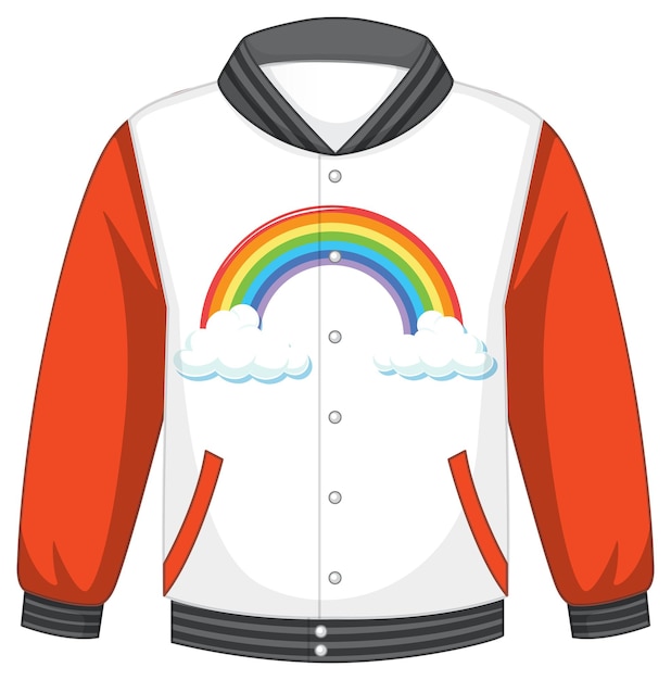 Free Vector a bomber jacket with orange sleeves on white background