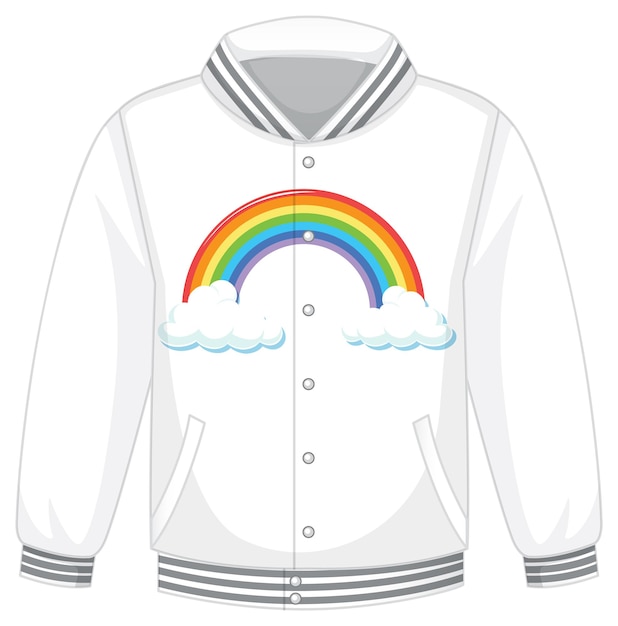 Free Vector a bomber jacket with rainbow pattern on white background