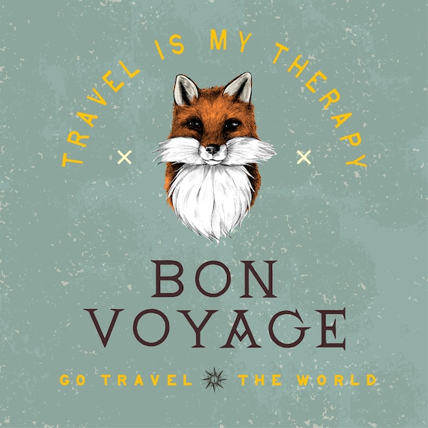 Free vector bon voyage logo design vector