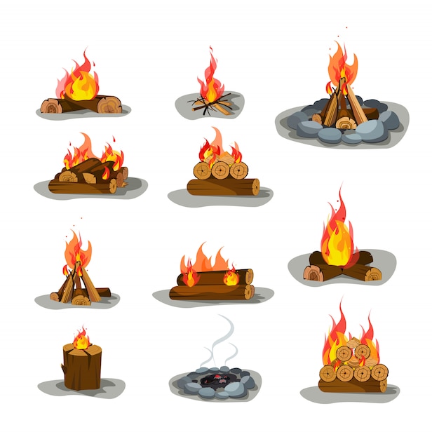 Free Vector bonfire  s set