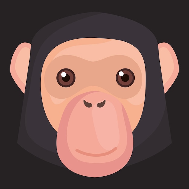 Free Vector bonobo monkey head animal