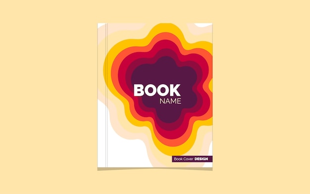 Free Vector book cover or flyer template with 3d abstract paper cut