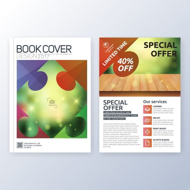 Free Vector book cover template design