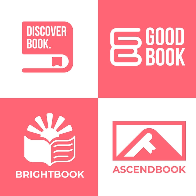 Book logo collection flat design