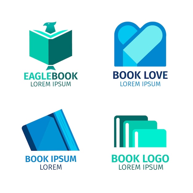 Book logo pack flat design