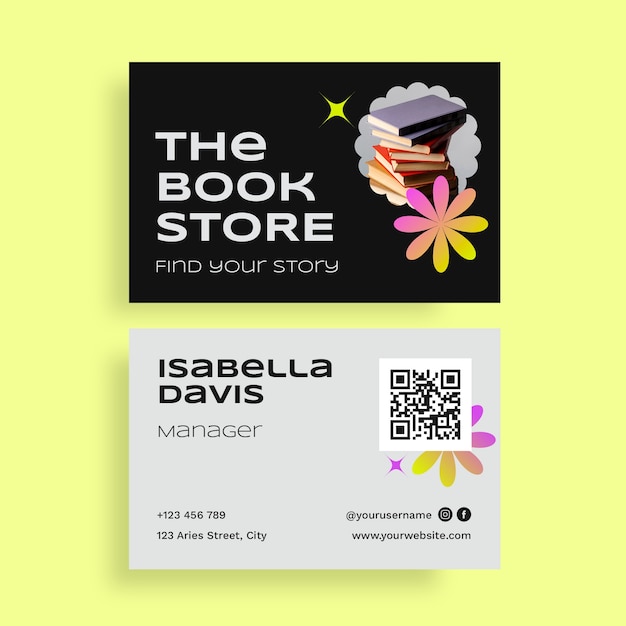 Book store business card template design