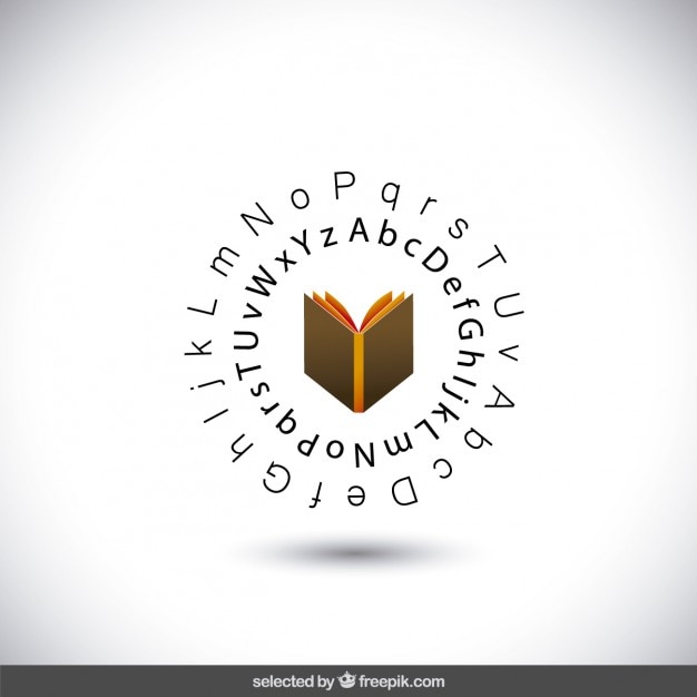 Free vector book with typographic circles