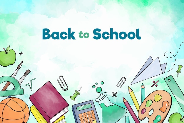 Free vector books and accessories back to school background