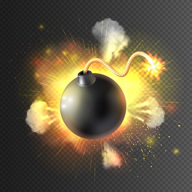 Boom Bomb Exploding Festive Poster Print 