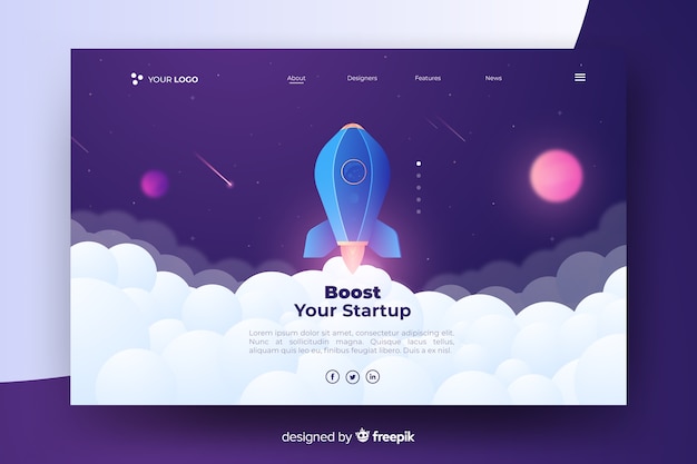 Boost your startup landing page with rocket