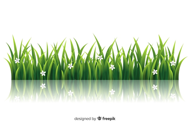 Free vector border of grass realistic style