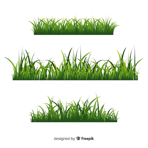 Free Vector border of grass realistic style