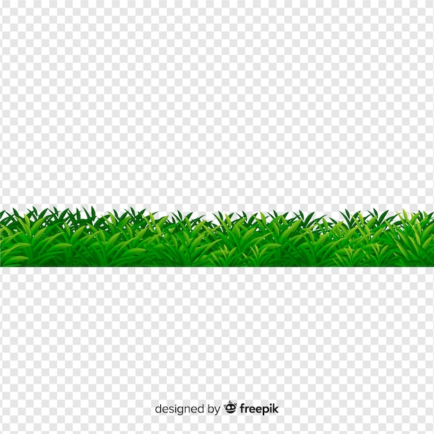 Border of grass realistic style