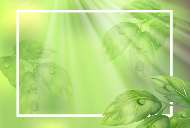 Border template with green leaves