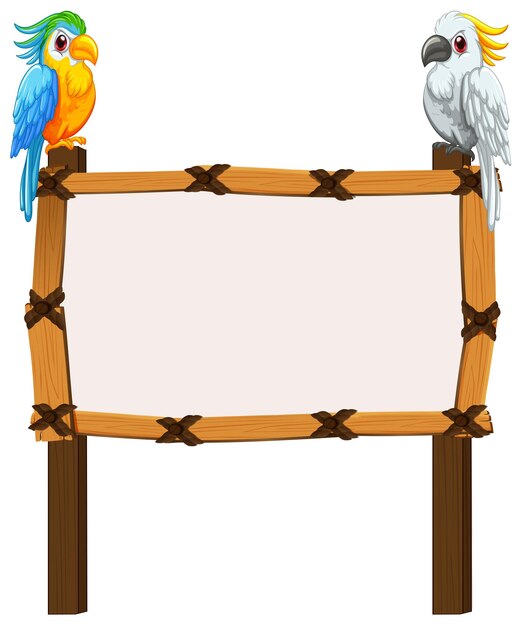 Border template with two macaws