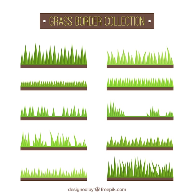 Borders with grass in different styles