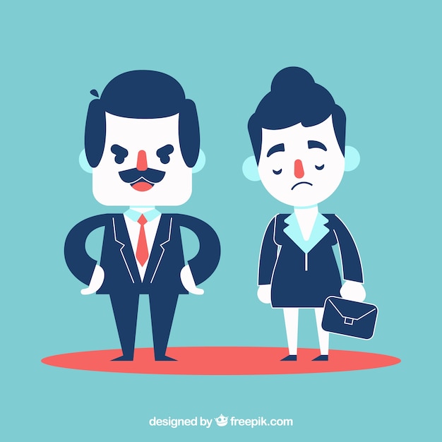 Free Vector boss with sad businesswoman 