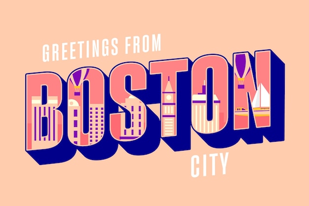 Boston city lettering