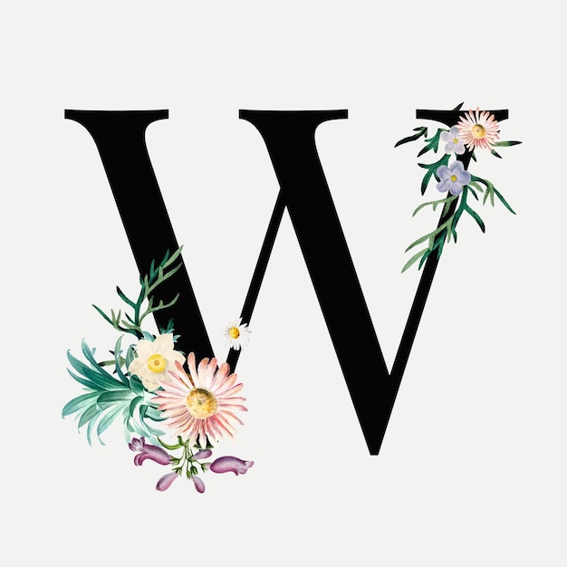 Botanical alphabet w  lettering