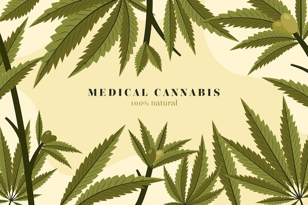 Free Vector botanical cannabis leaf background