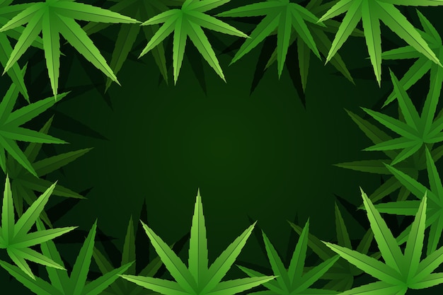 Botanical cannabis leaf background