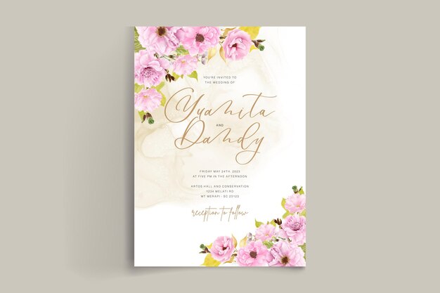 botanical cherry blossom card design