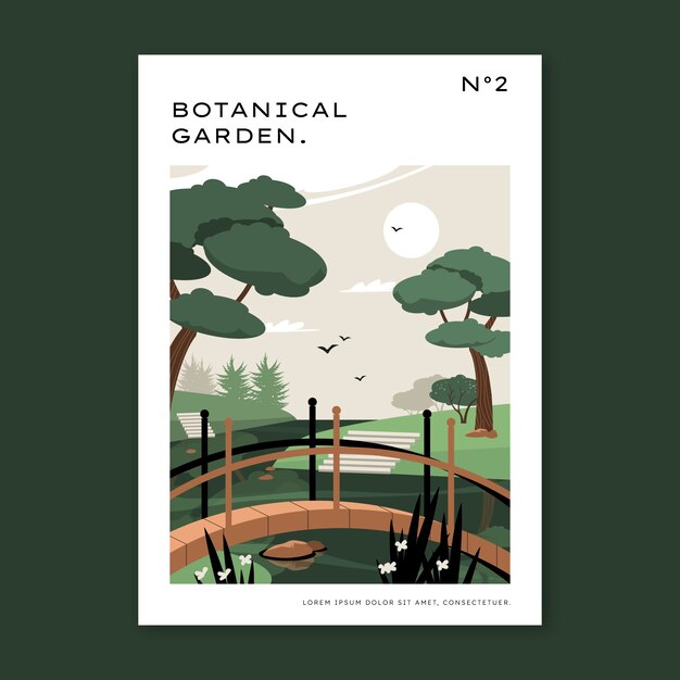 Botanical garden poster design template