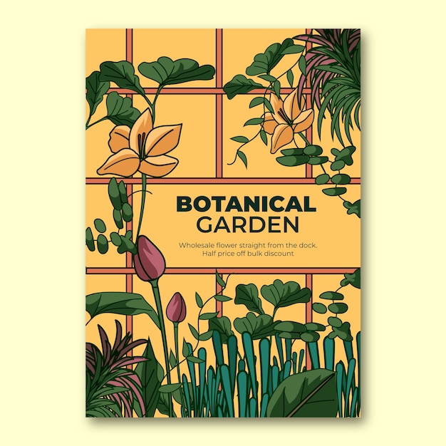 Free Vector botanical garden poster template