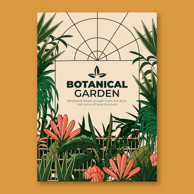 Free Vector botanical garden poster template