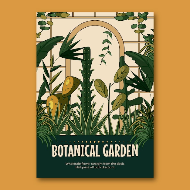 Free Vector botanical garden poster template