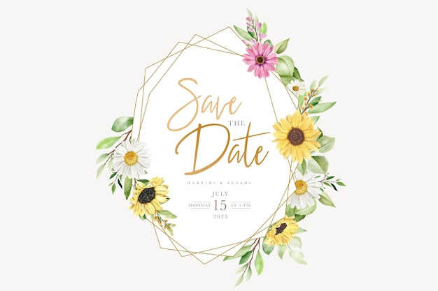 botanical gold geometric line floral summer background design