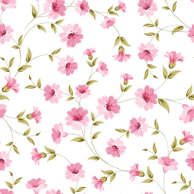 Botanical seamless pattern. Blooming flower