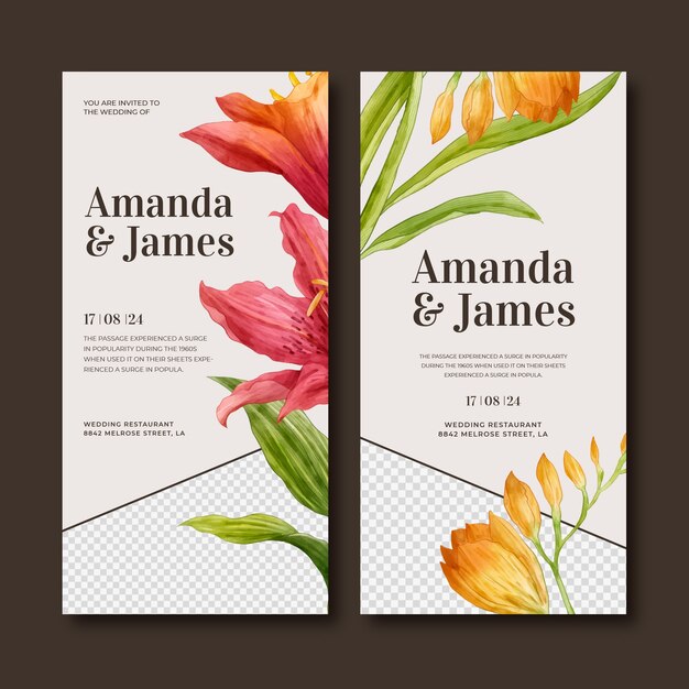 Botanical wedding  vertical banner