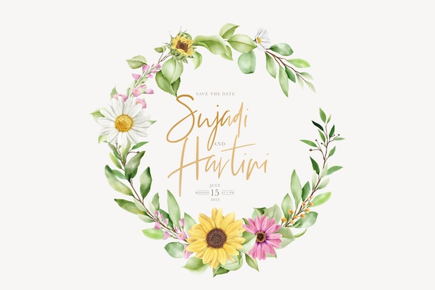 botanical wreath floral summer background design