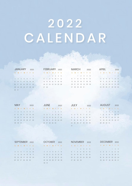 Botanical yearly editable calendar background vector