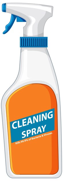 A bottle of cleaning spay on white background