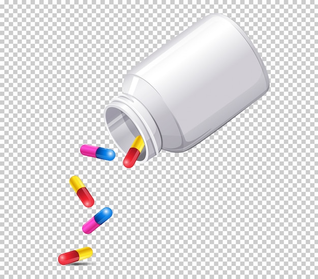 Free Vector a bottle of medicine on transparent background