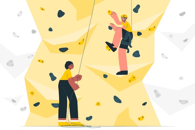 Free Vector bouldering climbing wall illustration concept