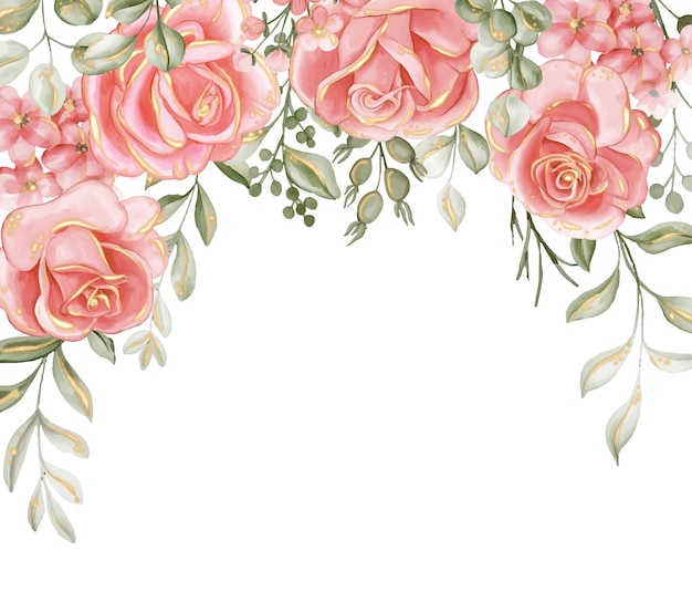 Free Vector bouquet of roses for lace border floral frame rose gold