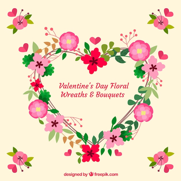 Bouquets and wreaths for valentines day