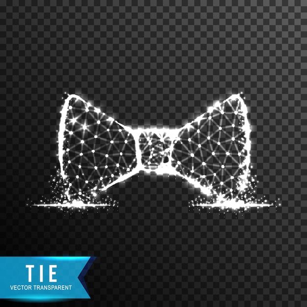 Bow tie from connecting dot and line light effect vector illustration isolated on transparent background