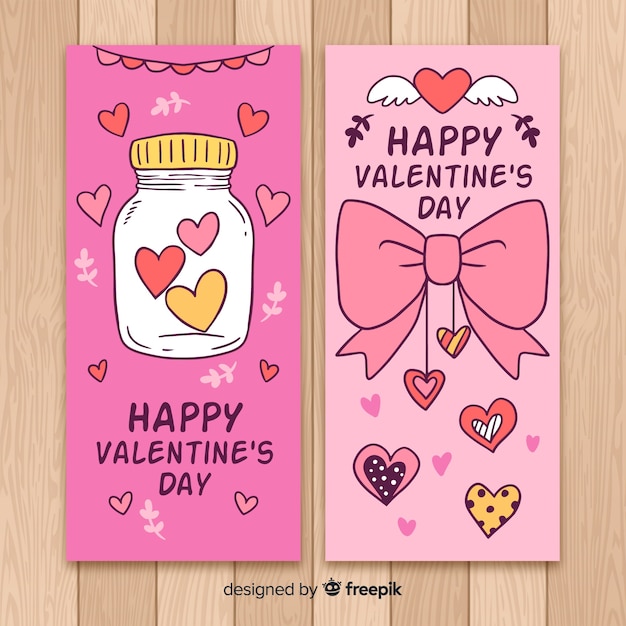 Free Vector bow valentine's day banner