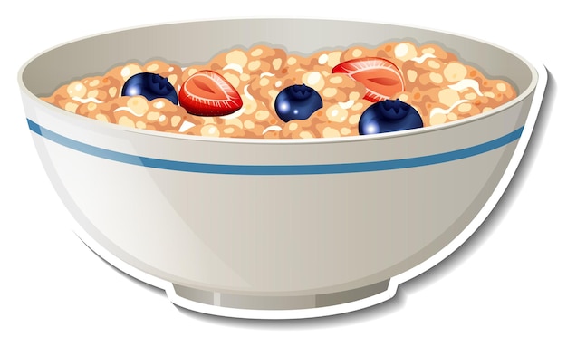 A bowl of cereal sticker on white background