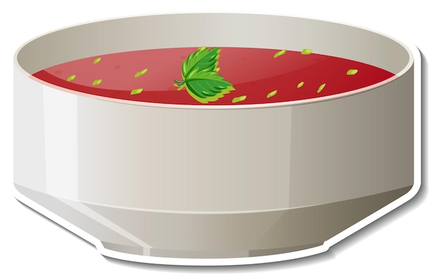 Free Vector bowl of tomato soup sticker on white background