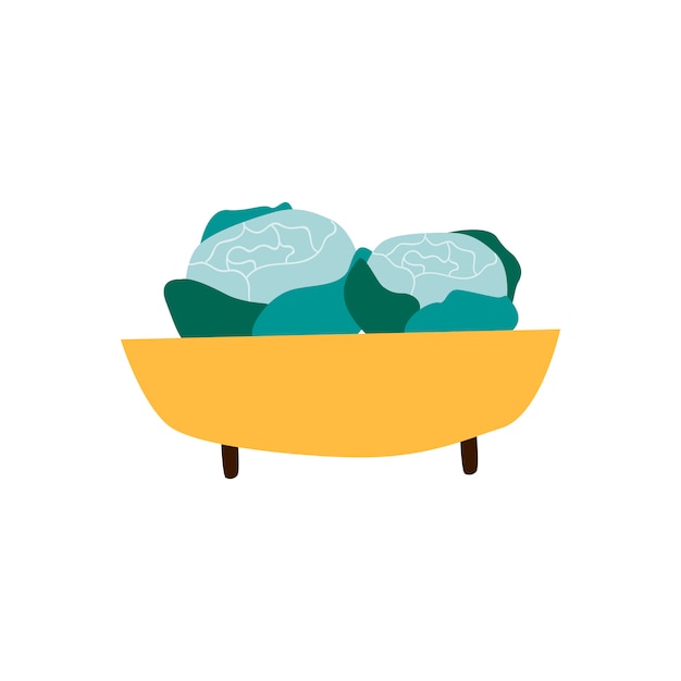 Bowl with organic greens healthy food vector